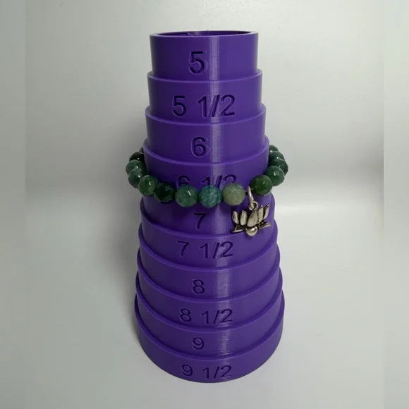 Moss Agate & Pewter Lotus Charm Stretch Bracelet NIP - Hazel and Harmony - Picture 9 of 13